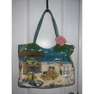 Nicole Rubel Capelli "Tabby" Beach Tote Bag Cats In Bikinis Artisan Bag